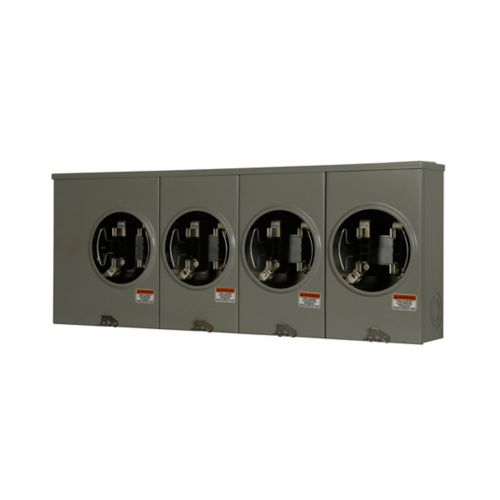 4-Gang 100A 600V Single-Phase Horizontal Ganged Meter Socket 1004405ACH