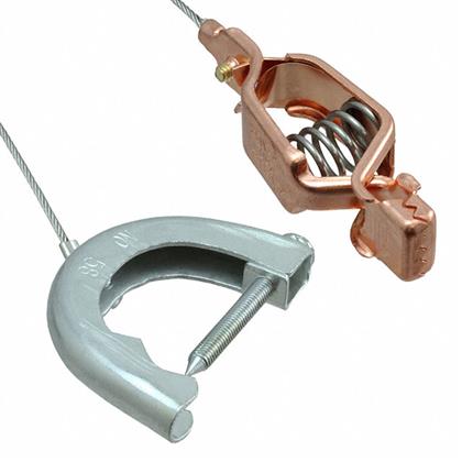 AI-000462-15 - 15FT Heavy Duty Grounding Cable with Adjustable Clip & C-Clamp  (Pack of 5)