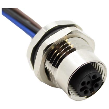 AI-T00202 - 0.5M M12 Female Receptacle with 22 AWG Wire  (Pack of 8)