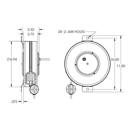CAT6-65-S Stage Ninja 65 Foot Retractable CAT6 Unshielded Cable Reel