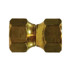 10482 - 5/16 in SAE 45 deg Female Flared Swivel Union, Forged Brass, 1200 psi, 1.24 in Length