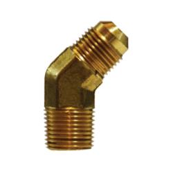 04095-0806P - 1/2-in Male 45° Flared x 3/8-in Male NPTF Brass Hydraulic Elbow Fitting