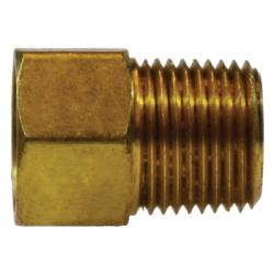 12104 - Brass Straight Adapter 7/16 in x 1/4 in for Inverted Flared & Male NPTF Connections
