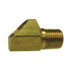 12115 - 45-Degree Brass Elbow Fitting - 3/8 in x 1/8 in - Inverted Flared Connection, 1000 psi