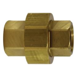 06104-08 - 1/2-inch Female NPTF Brass Barstock Pipe Union with 1.56-inch Hex Size