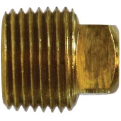06114-02 - 1/8 in Male NPTF Brass Solid Square Head Plug, 0.58 in Length, 1200 psi