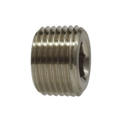 06115-02NP - 1/8-in Male NPTF Nickel-Plated Brass Countersunk Hex Plug