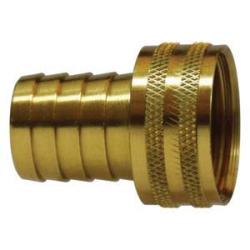 30468 - 3/4-in Barbed x 3/4-in FGH Brass Short Shank Swivel Adapter with Knurled Nut