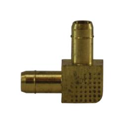 21095 - 1/4 in x 1/4 in Brass 90-Degree Single Barb Union Elbow Fitting