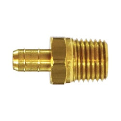 07068-0204P - 1/4 inch Double Mini Barb to 1/4 inch Male NPTF Brass Adapter