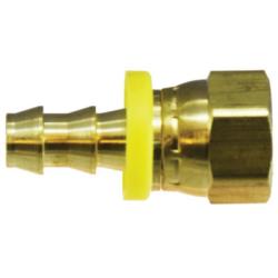 07208-0808 - Brass 1/2 in Push-On Hose Barbed to Female Ball Seat Swivel Adapter, 0.93 in Hex Size