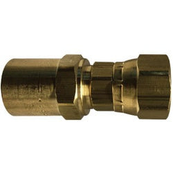 07216-061004 - Brass Reusable Swivel Fitting, 3/8 in Hose & 1/4 in FNPSM, 150 psi, -40 to 160°F