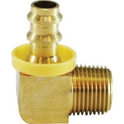 07220-0808-003 - Brass 1/2 in Push-On Hose Barbed Elbow Fitting with Nickel-Plated Finish