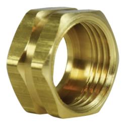 30022 - 3/4 in FGHT/FGH Brass Cut Hex Nut, 0.62 in Length, 1.18 in Hex Size