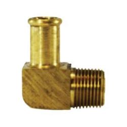 08720-0806 - 90-Degree Brass Elbow, 1/2 in Barbed x 3/8 in MPT for Plumbing Applications