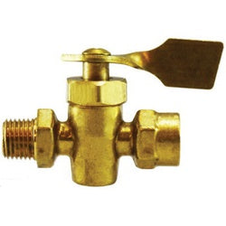 46406M - 1/4 x 1/4 in Brass Solid Bottom Fuel Valve with MPT Connections