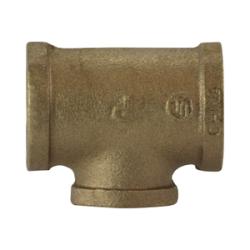 38106-646448 - Bronze Pipe Reducing Tee, 4 in FPT x 4 in FPT x 3 in FPT