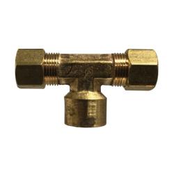 700078-0606 - Lead-Free Brass Female Branch Tee - 3/8-in Compression & Female NPTF Connections