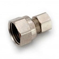 700666-0808 - 1/2-in Female Compression x 1/2-in Female NPTF Lead-Free Brass Coupling, Chrome-Plated Finish