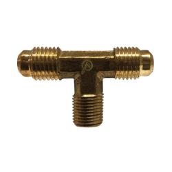 704045-0402 - Brass SAE 45-Degree Flare Male Branch Tee - 1/4-in x 1/4-in Flared x 1/8-in NPTF