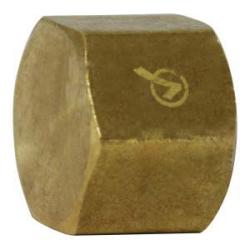 706108-08 - 1/2 in Female NPTF Brass Pipe Cap with 0.93 in Hex Size