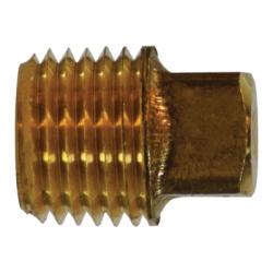 706114-06 - 3/8 in MPT Lead-Free Brass Square Head Solid Plug, 0.8 in Length