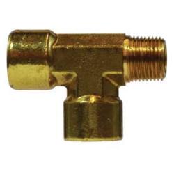 28254 - Brass Forged Street Tee - 1/4-in Female NPTF x 1/4-in Male NPTF x 1/4-in Female NPTF