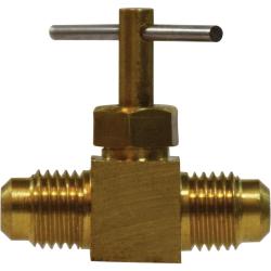 709110-04 - 1/4 x 1/4-in Flared Needle Valve, Lead-Free Brass Construction