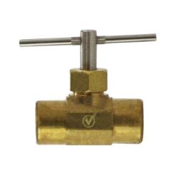 709134-02 - 1/8 in Female Iron Pipe Needle Valve, Lead-Free Brass Construction