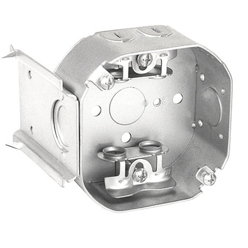 4 Inch Octagon Box 1-1/2 Inch Deep Adjustable Flush Mount Wood Spike Bracket BX Clamps 54151-JBX (Pack of 100)