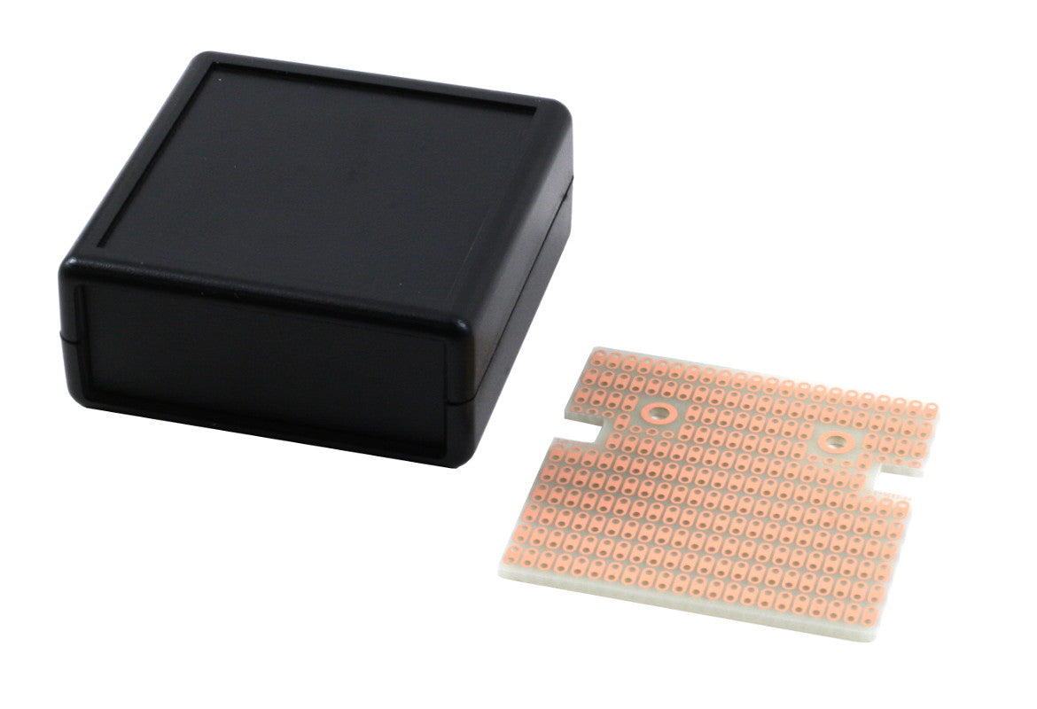 KIT-1593K-BK Hammond Black Plastic Enclosure with 2-hole PCB