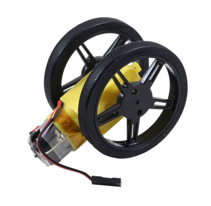 M1W2 DC Motor with wired power connector and two grippy wheels