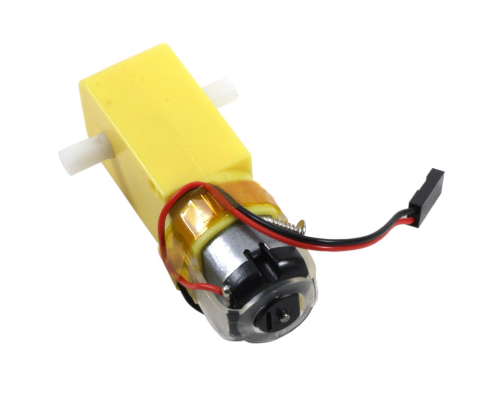 M1W2 DC Motor with wired power connector and two grippy wheels