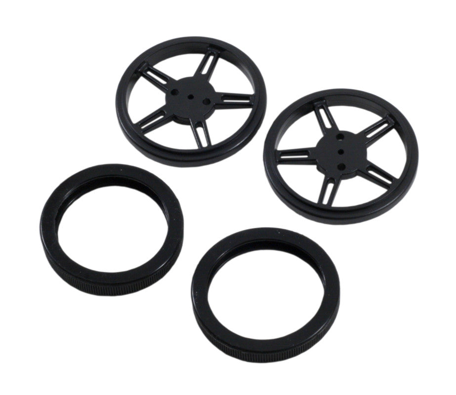 M1W2 DC Motor with wired power connector and two grippy wheels