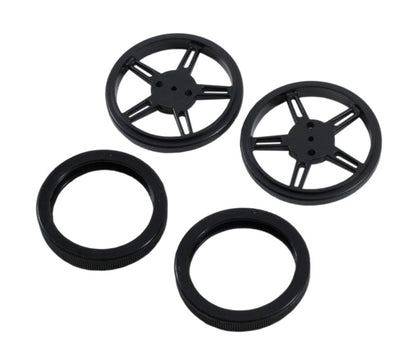 M1W2 DC Motor with wired power connector and two grippy wheels