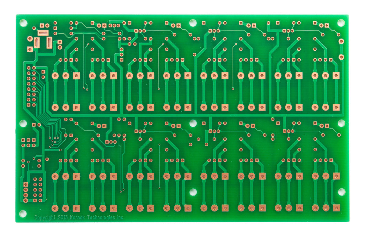 PCB-RELAY8 Octal Relay Board with Terminal Blocks, Unpopulated 2 Sided PCB