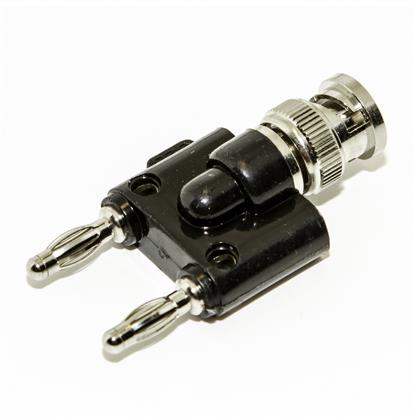 BU-00261 - Male BNC to Dual Banana Plug Adapter for Laboratory Use  (Pack of 10)