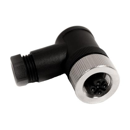 BU-12ZU22-PG9 - M12 3-Position Female Connector, IP67 Rated, Right Angle  (Pack of 8)