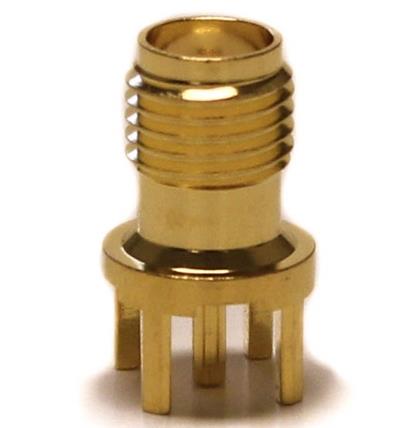 BU-1420701201 - Brass SMA Female Connector PCB, 50 Ohm, RoHS Compliant  (Pack of 34)