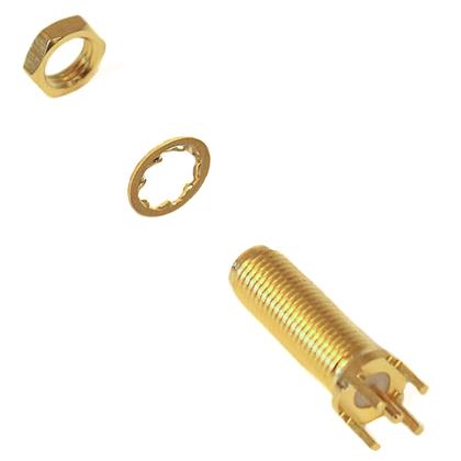 BU-1420701491 - Brass Female SMA Jack Connector for PCB Applications  (Pack of 20)