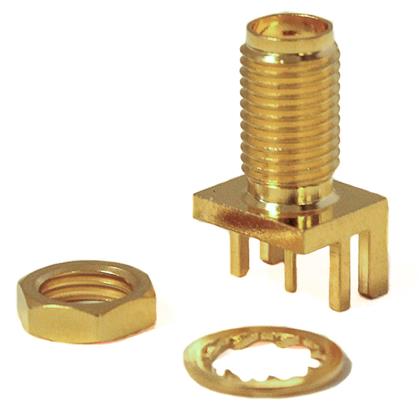 BU-1420701871 - 50 Ohm Gold-Plated Female SMA Edge Mount Connector  (Pack of 20)