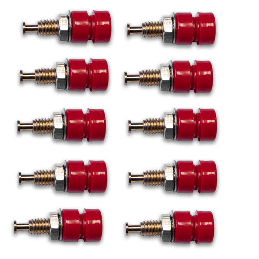 BU-P3542-2 - 10-Pack Insulated Pin Tip Jacks for 0.25" Panel Mount  (Pack of 4)