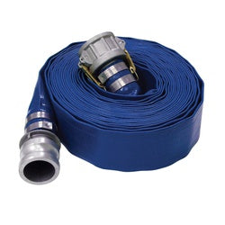 BLAY-600-100CASS - 6 in x 100 ft PVC Water Discharge Lay Flat Hose with C/E Camlock Connection