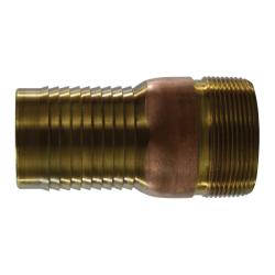 CNT-300-B - 3 in Hose Barbed x 3 in MPT Brass Combination King Nipple