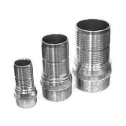 CNT-200CR-SS316 - 2 in Hose Barbed x 2 in MIP Crimplok Combination Nipple made of 316 Stainless Steel