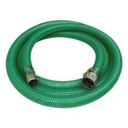 SATG-400-20CKC - 4 in x 20 ft Clear PVC Saturn Water Suction Hose Assembly with Green PVC Helix