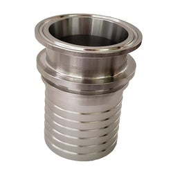 SFCE-200CR-SS316 - 2 in Clamp x 2 in Hose Shank Sanitary Fitting in Stainless Steel
