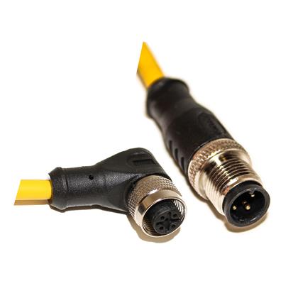 C3AD04M002 - 2M UL Listed M12 Cordset with Right Angle Connector  (Pack of 8)