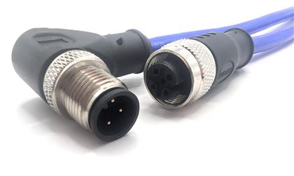 C3BC80M005 - Durable 3-Pin M12 Silicone Cordset with Right Angle Connector  (Pack of 5)