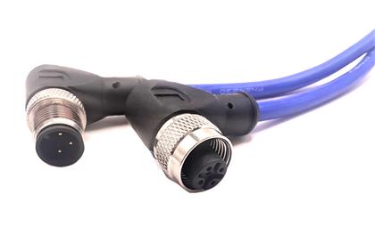 C3BD80M002 - 2M Mueller Blue-Flex Silicone M12 Cordset with Right Angles  (Pack of 6)